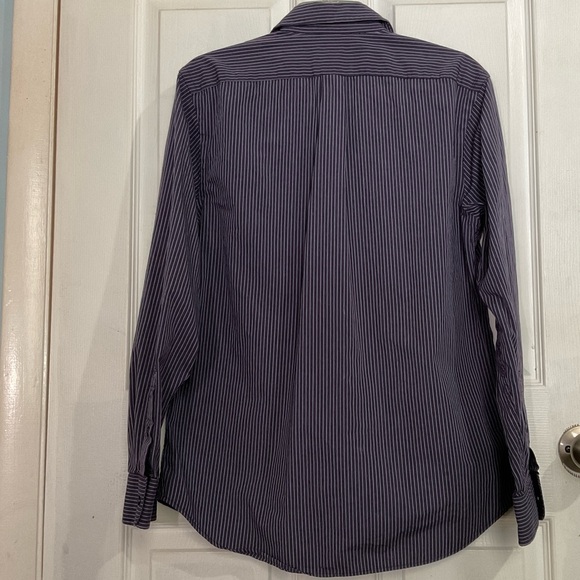 GAP Men's Navy Striped Dress Shirt - Picture 4 of 5